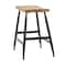 Black Metal Industrial Counter Stool 19" x 18" x 13"